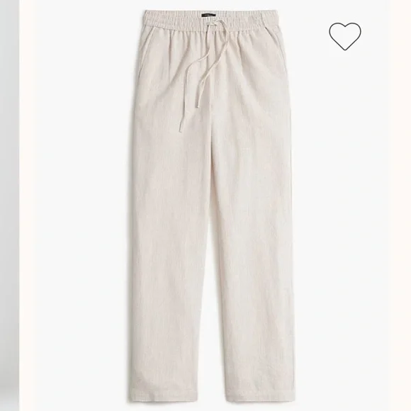 NWT J. Crew Linen-blend slim wide-leg drawstring pant - Picture 3 of 9
